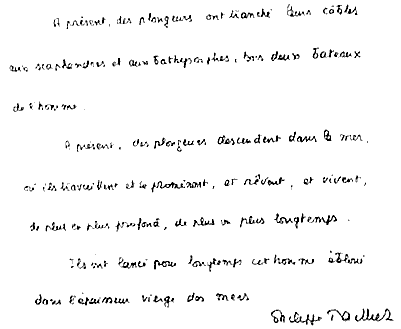 Texte et dessin de Philippe Tailliez